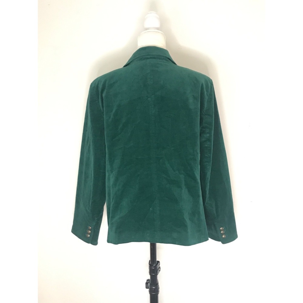 Talbots Emerald Green Velvet Four Button Blazer w/Lining Size 16 Luxury Jacket - Picture 8 of 10